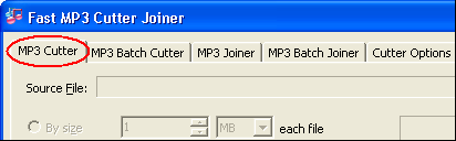 Click tab "MP3 Cutter"