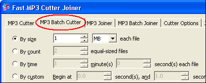 Click tab "MP3 Batch Cutter"