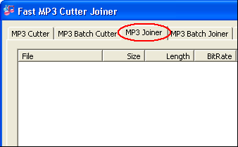 Click tab "MP3 Joiner"